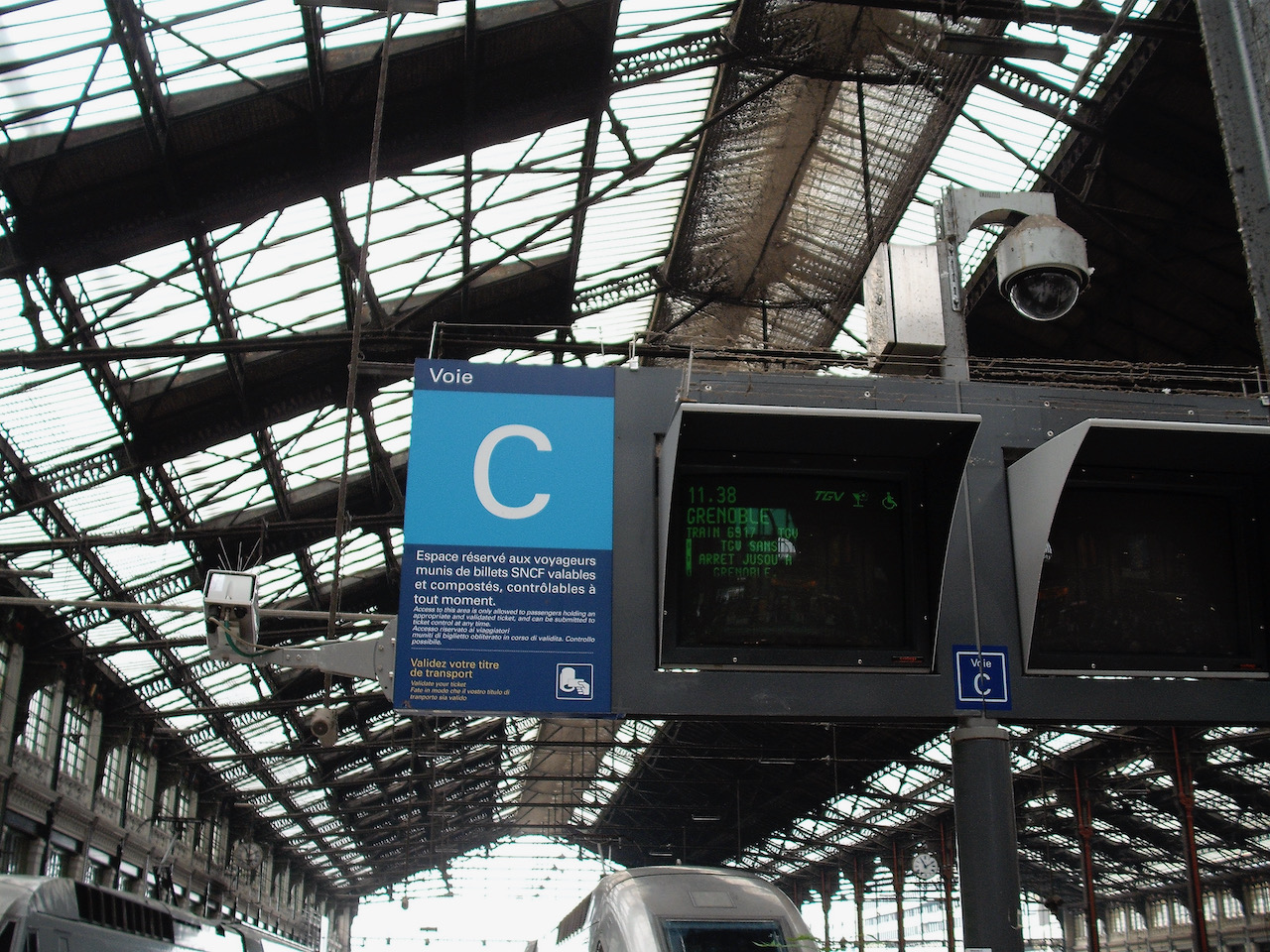 Information screen for TGV 6917