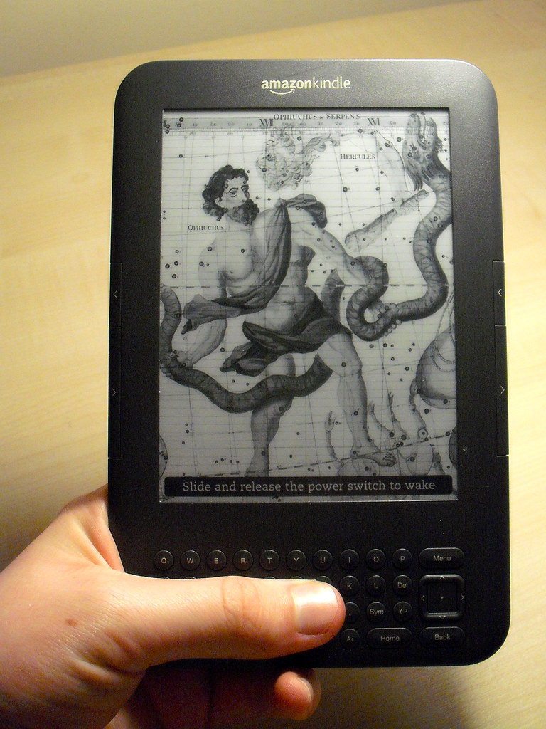 Kindle in left hand